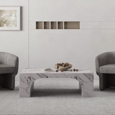 Alternative view of Atticus Contract Grade Rectangular Coffee Table in Bulgari White