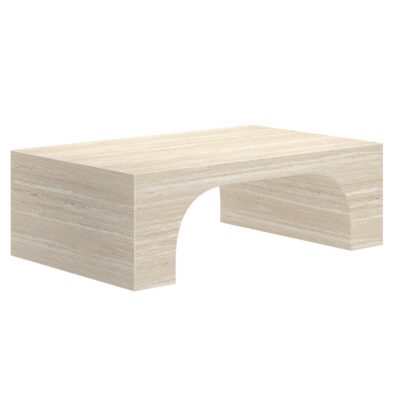Atticus Contract Grade Rectangular Coffee Table in Travertine