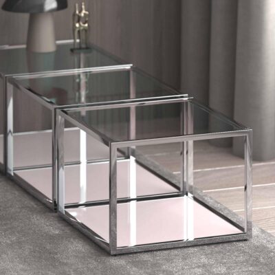 Alternative view of Casini Small Square Coffee Table in Silver