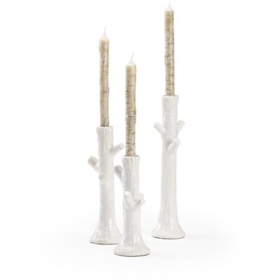 Alternative view of Faux Bois Candlesticks - White (S3)