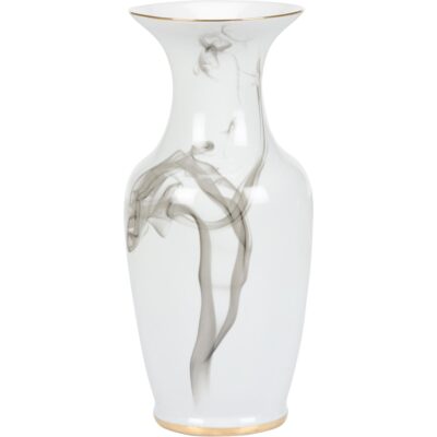 White Cinder And Smoke Vase (Lg)