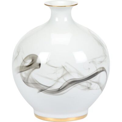 White Cinder And Smoke Vase (Sm)