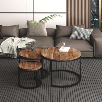 Alternative view of Darsh 3pc Coffee Table Set in Natural and Black