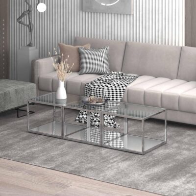 Alternative view of Casini 3pc Small Coffee Table Set in Silver