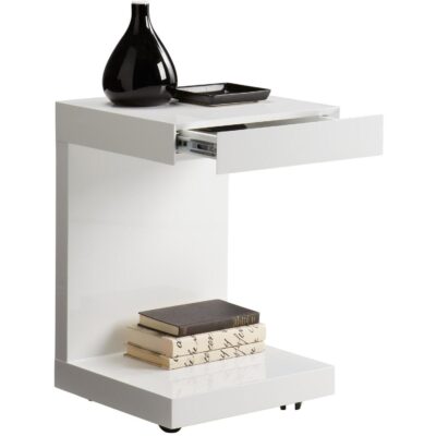 Alternative view of Bachelor End Table - High Gloss White
