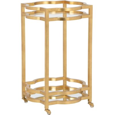 Quatrefoil Bar Cart - Gold