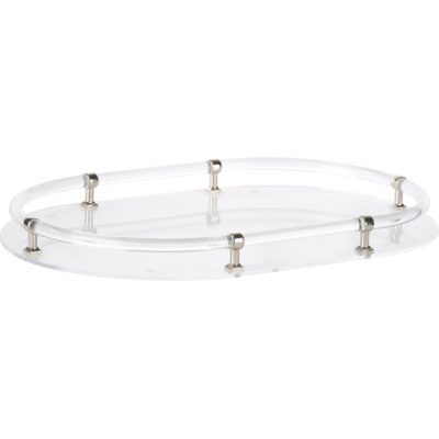 Acrylic Oval Tray - Nickel