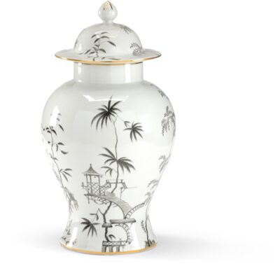 Black/White Chinoiserie Jar