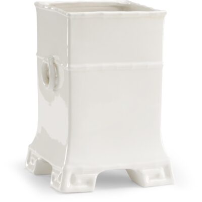 Greek Key Vase - White