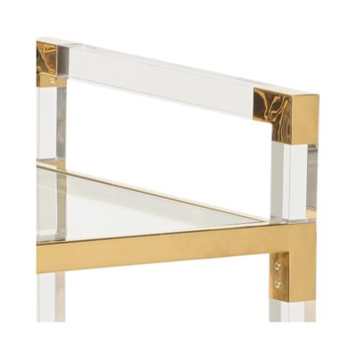 Alternative view of Acrylic Bar Cart - Brass