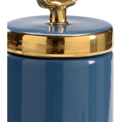 Alternative view of French Blue Lidded Jar