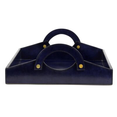 Alternative view of Leather Tray - Midnight Blue