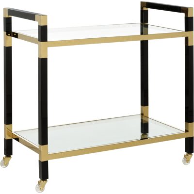 Acrylic Bar Cart - Black/Brass