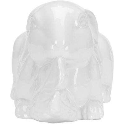 Alternative view of Staffordshire Rabbit - White