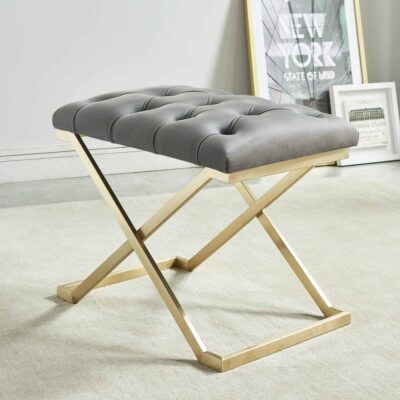 Alternative view of Rada Bench in Grey and Gold