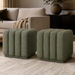 Pollo Square Ottoman in Moss - Image 2