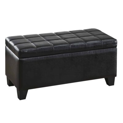 Winston Rectangular Storage Ottoman in Black