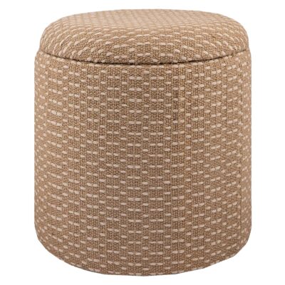 Alternative view of Fenna Round Ottoman in Camel
