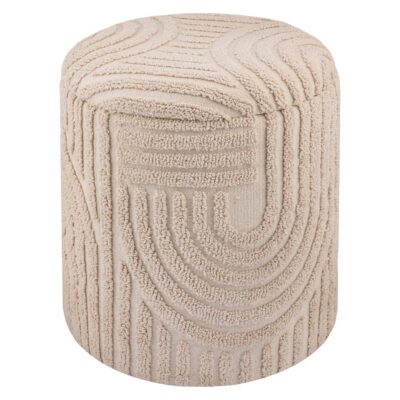 Lullu Round Storage Ottoman in Beige