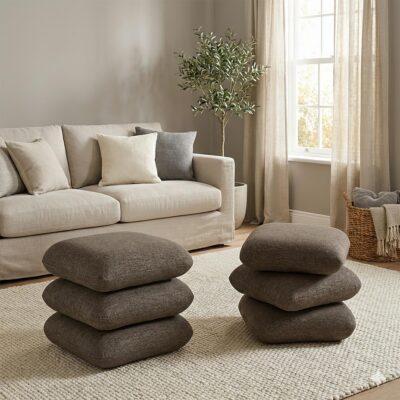 Alternative view of Rylee Square Ottoman in Brown