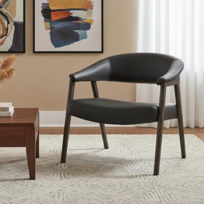 Alternative view of Bexley Accent Chair in Black and Dark Walnut