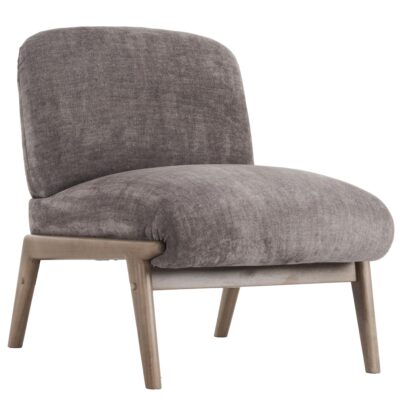 Lisson Accent Chair in Dark Taupe and Walnut