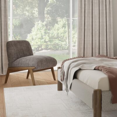 Alternative view of Lisson Accent Chair in Dark Taupe and Walnut