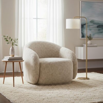 Alternative view of Amriel Accent Chair in Beige Multi-Tone