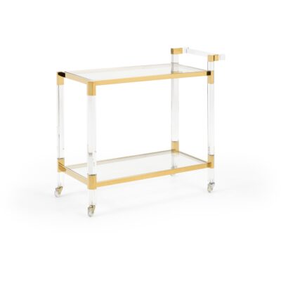Boulevardier Bar Cart - Clear/Gold
