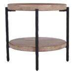 Johar Round Accent Table in Natural and Black - Image 3