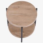 Johar Round Accent Table in Natural and Black - Image 5