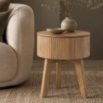 Balark Round 1 Drawer Accent Table in Natural - Image 2