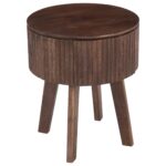 Balark Round 1 Drawer Accent Table in Walnut