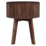 Balark Round 1 Drawer Accent Table in Walnut - Image 4