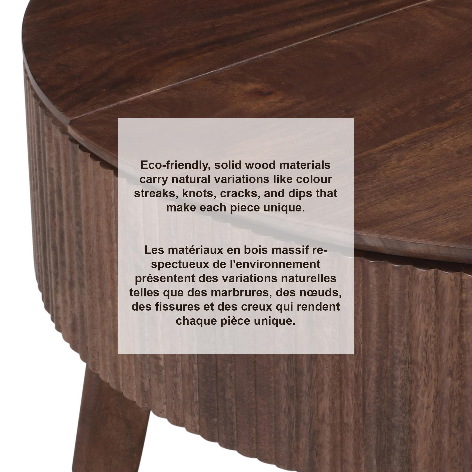 Balark Round 1 Drawer Accent Table in Walnut - Image 7
