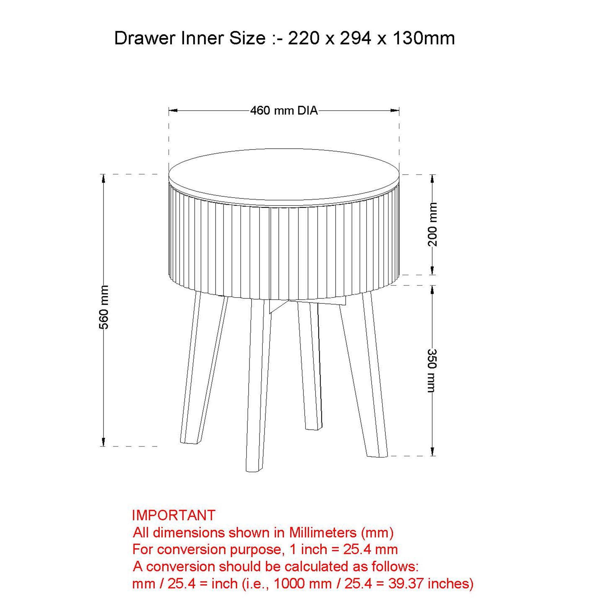 Balark Round 1 Drawer Accent Table in Walnut - Image 8