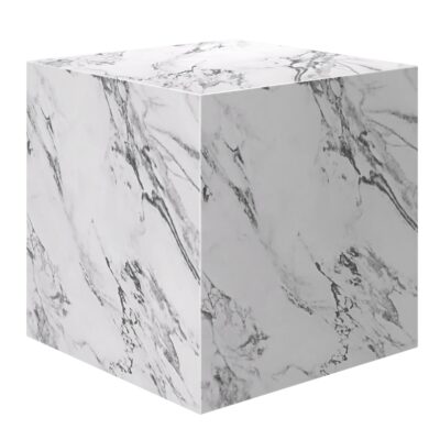 Artemis Contract Grade Square Accent Table in Bulgari White