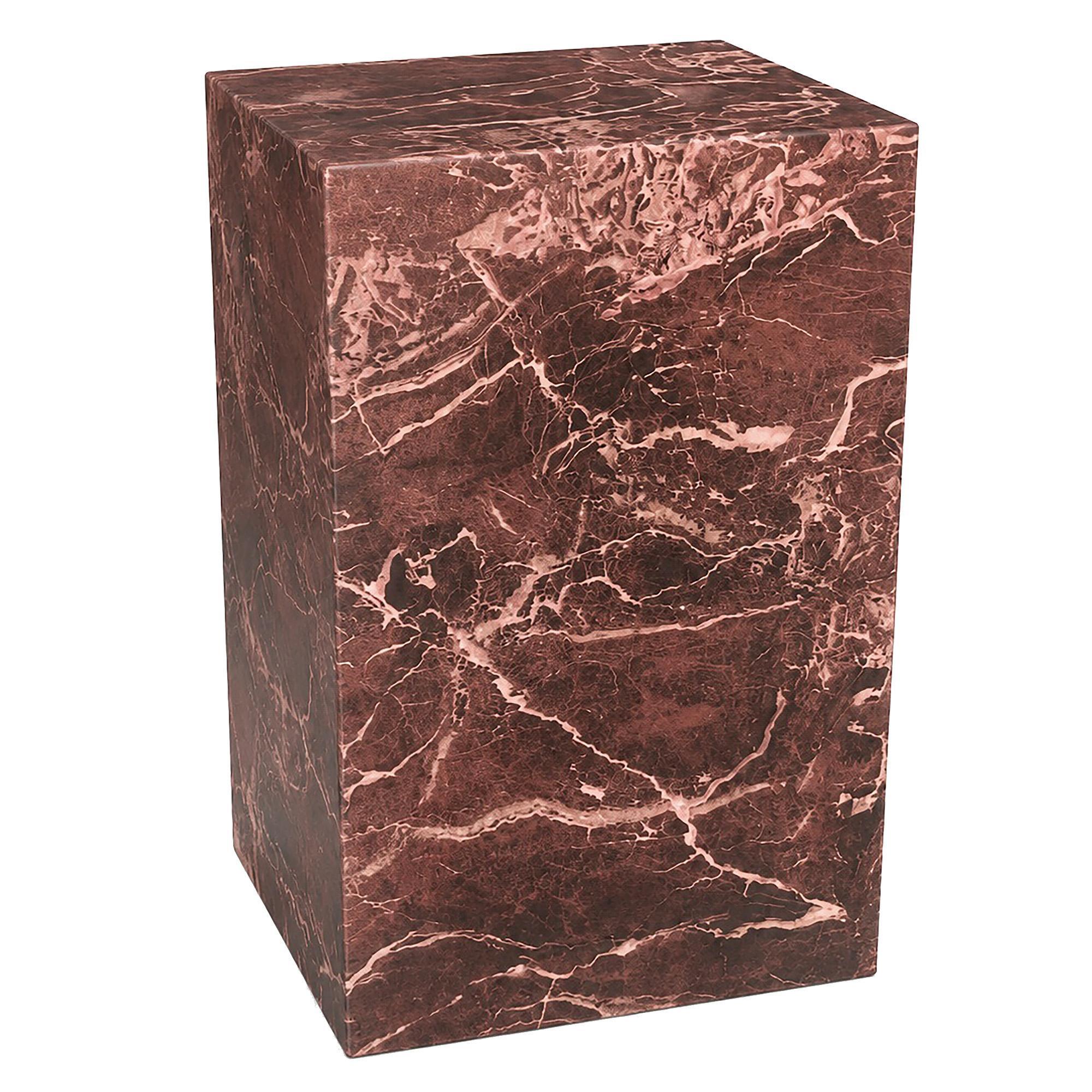 Artemis Tall Accent Table in Red Levanto
