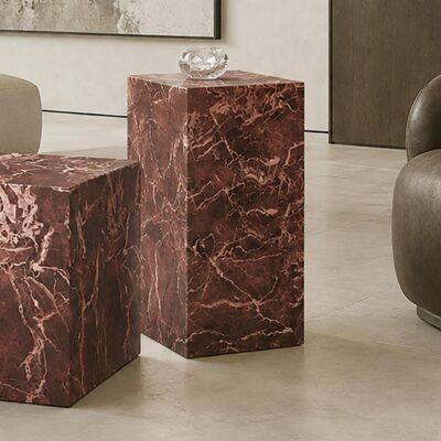 Alternative view of Artemis Tall Accent Table in Red Levanto