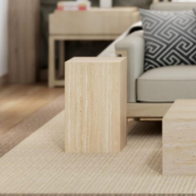 Alternative view of Artemis Contract Grade Tall Accent Table in Travertine