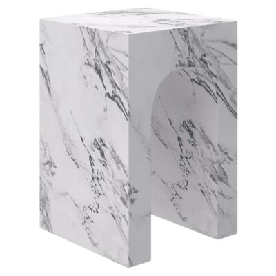 Atticus Contract Grade Accent Table in Bulgari White