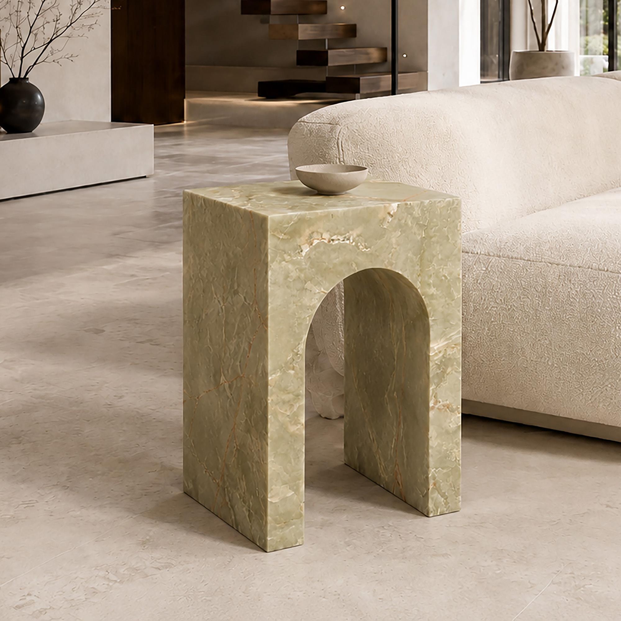 Atticus Square Accent Table in Jade Onyx - Image 2
