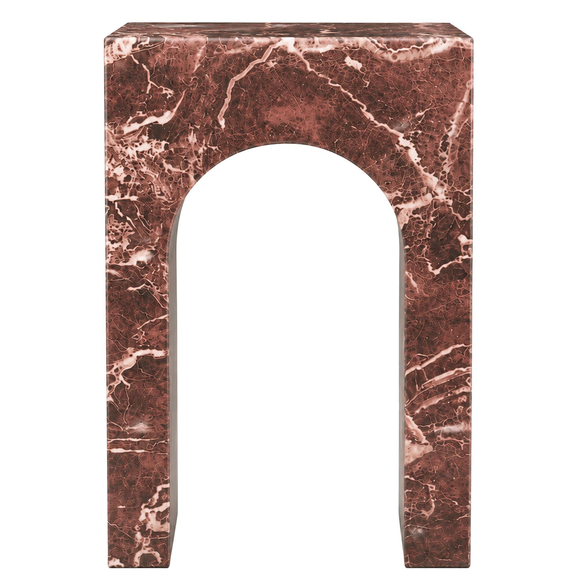 Atticus Square Accent Table in Red Levanto - Image 3