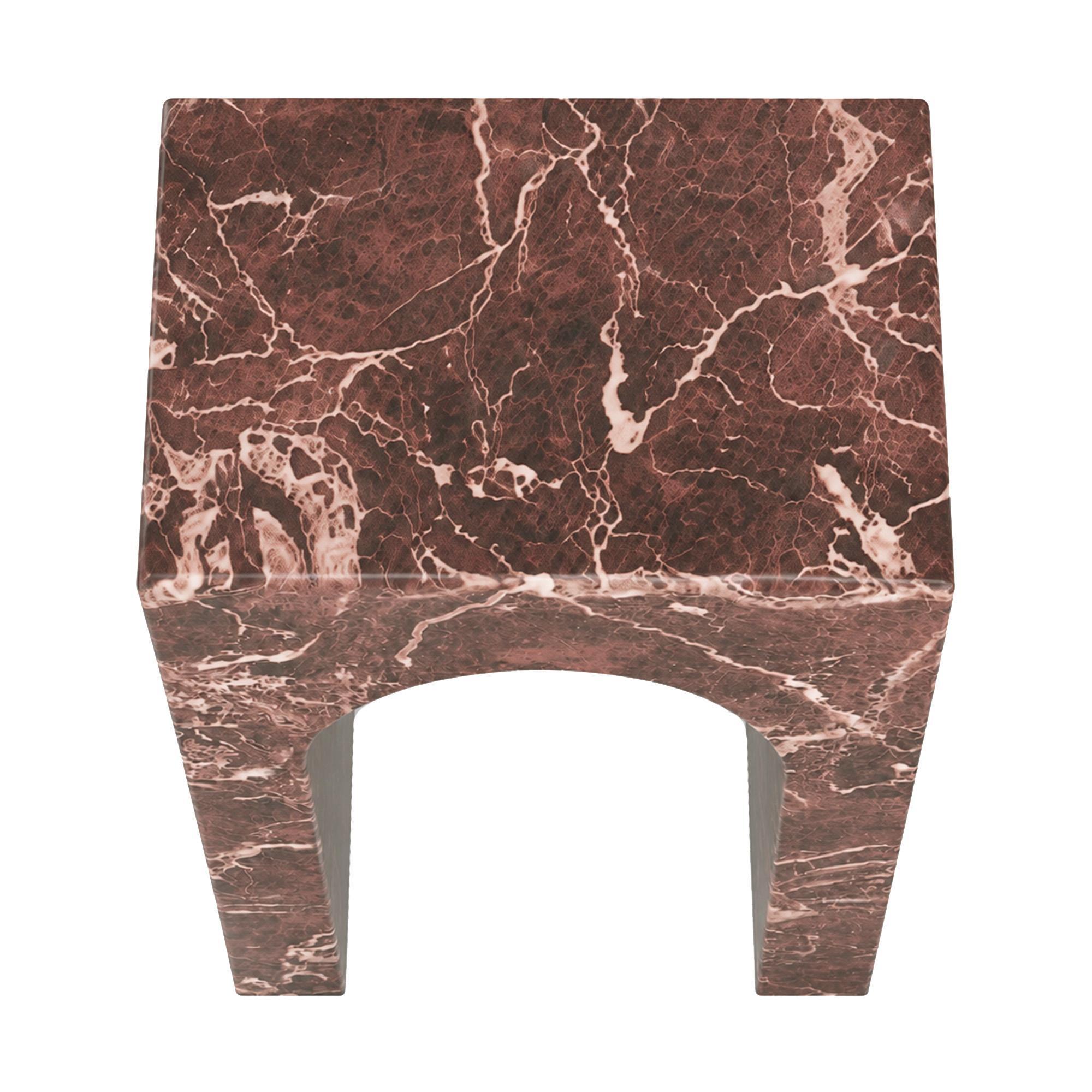 Atticus Square Accent Table in Red Levanto - Image 4