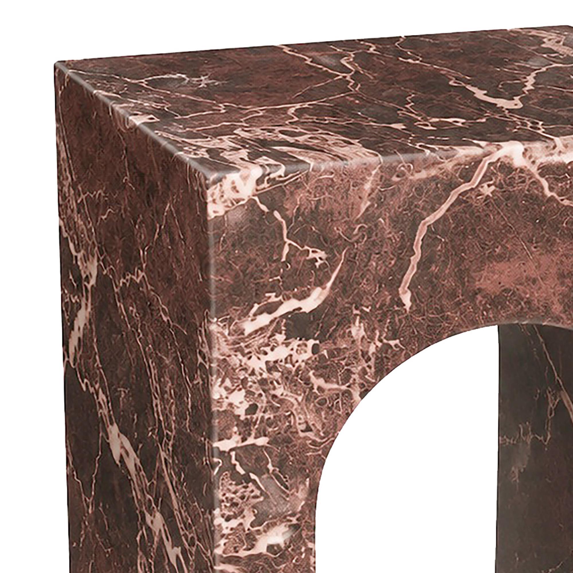 Atticus Square Accent Table in Red Levanto - Image 6