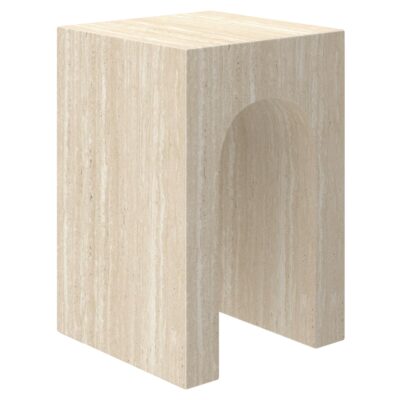 Atticus Contract Grade Accent Table in Travertine