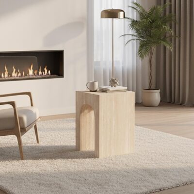 Alternative view of Atticus Contract Grade Accent Table in Travertine