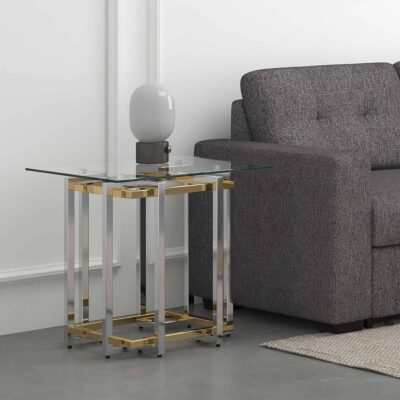 Alternative view of Florina Accent Table in Silver and Gold