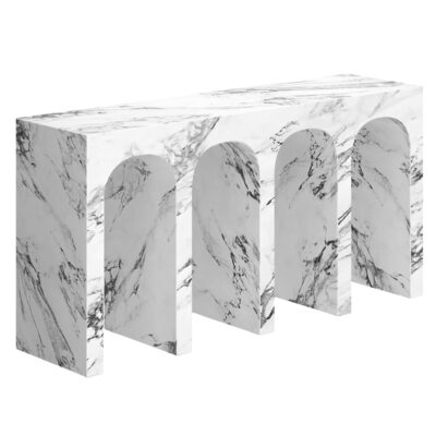 Atticus Contract Grade Grand Console Table in Bulgari White