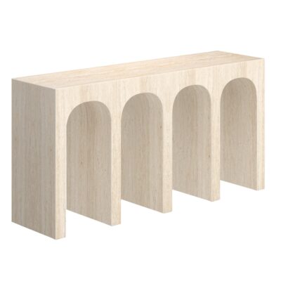 Atticus Contract Grade Grand Console Table in Travertine